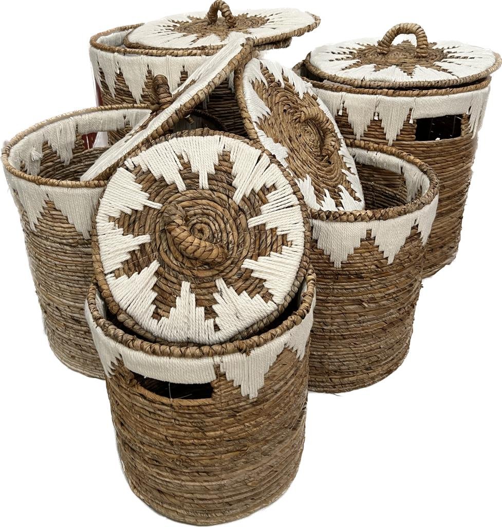 Round Baskets Set of 4 with Lids B4RN2.BB-MY handicraft